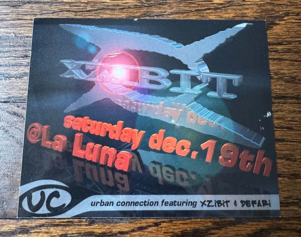 VINTAGE 1998 5.5” x 4.25” Xzibit & Defari Hip-Hop Flyer La Luna Portland LIKWIT